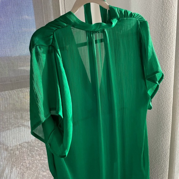 Zara dress - Bright green silky mid length - Picture 2 of 5